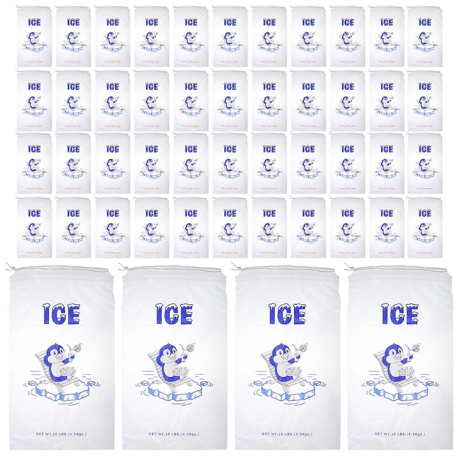 Reusable Ice Cube Storage Bag Thickened Ice Pouch with Drawstring 50Pcs for Kitchen