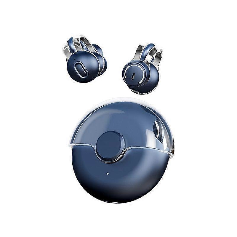 Clip-on bone conduction open earphones Bluetooth 5.3 ENC noise reduction(Blue)