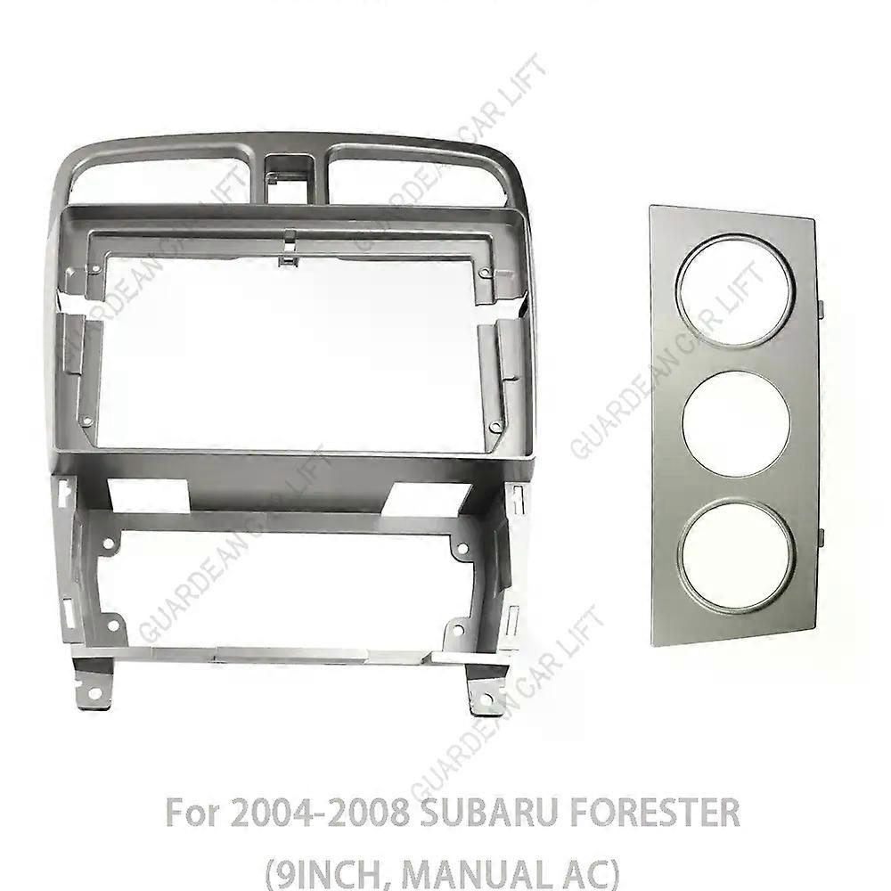 For 2004-2008 SUBARU FORESTER (9INCH, MANUAL AC)Car Radio Fascias Android GPS MP5 Stereo Player 2 Din Head Unit Panel Dash Frame