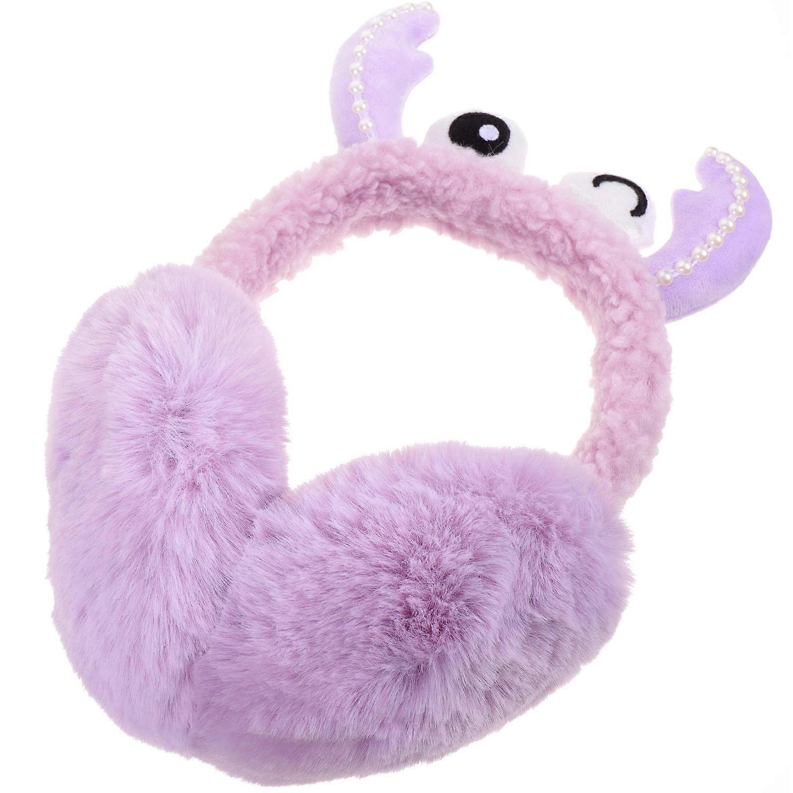Winter Ear Muff Purple for Ear Warming Plush Outdoor