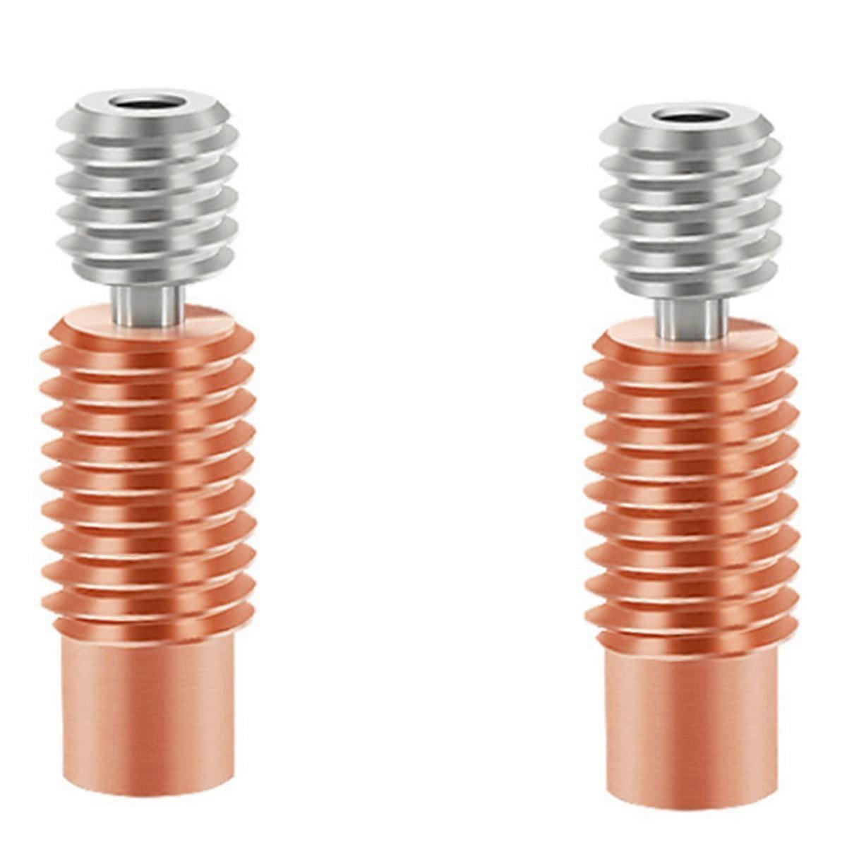 2Pcs Printer Nozzle Throat Heatbreak for V6 Throat Heater Block for 1.75mm V6 end Heater Block