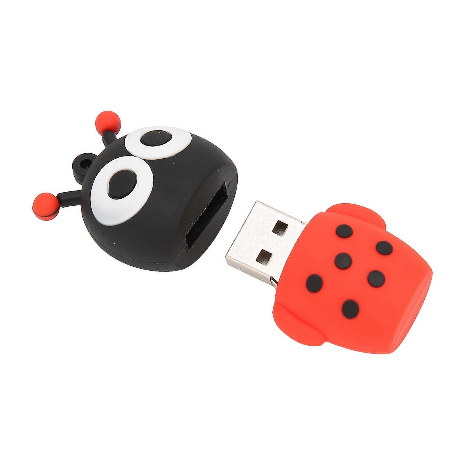 128GB Red Cartoon Ladybug USB Flash Drive Data Storage