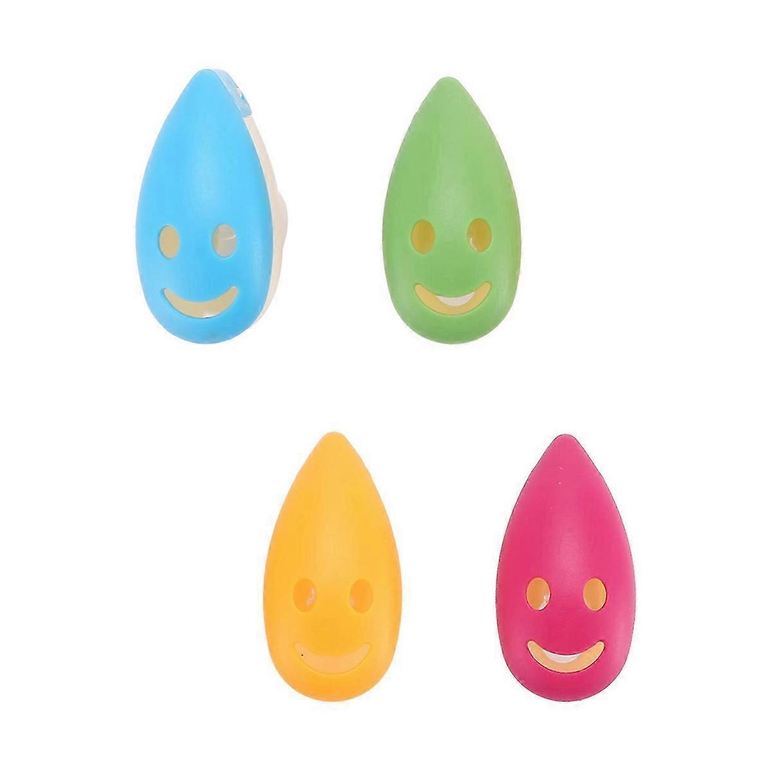 4 PCS Smile Face Toothbrush Cover Holder with Suction Cup Bath