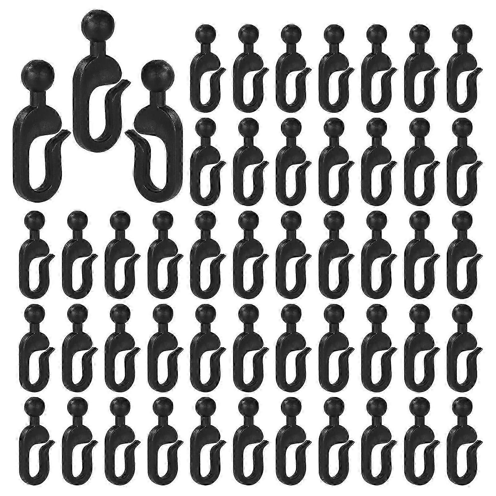 50pcs Plastic Hooks for Gazebo Curtains, Sliding Curtain Track Hooks for Mosquito Netting & Outdoor Canopy Tents
