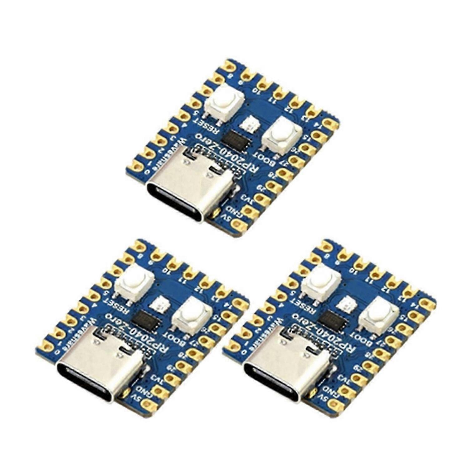 RP2040-Zero mikrokontrollerutvecklingskort för RP2040 dubbelkärnig M0+ processor 2 MB flashminne 3 st
