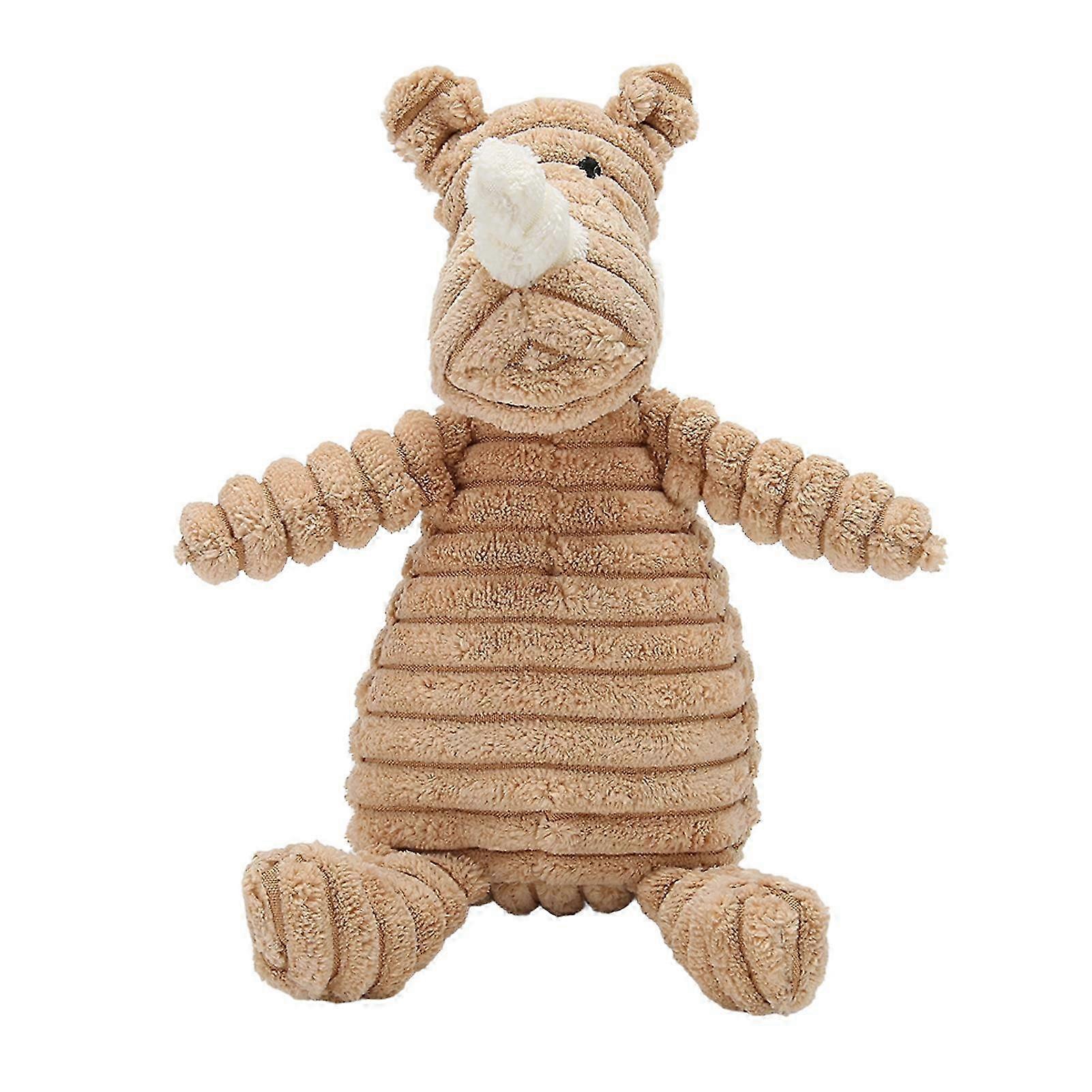 Squeaky Plush Dog Toy Rhino Interactive Bite Force Anti-Teething Dog Chew Toy 2025
