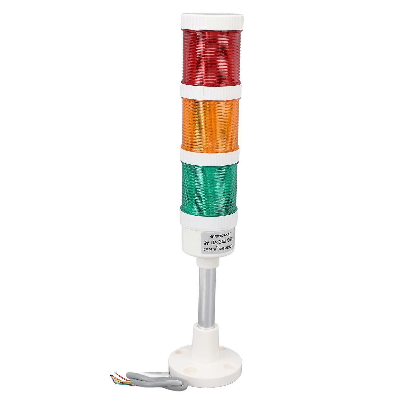 LED Signal Tower Stack Light 220V Industrial Warning Andon Column Indicator Lamp 3 Layer for CNC Machine with Buzzer