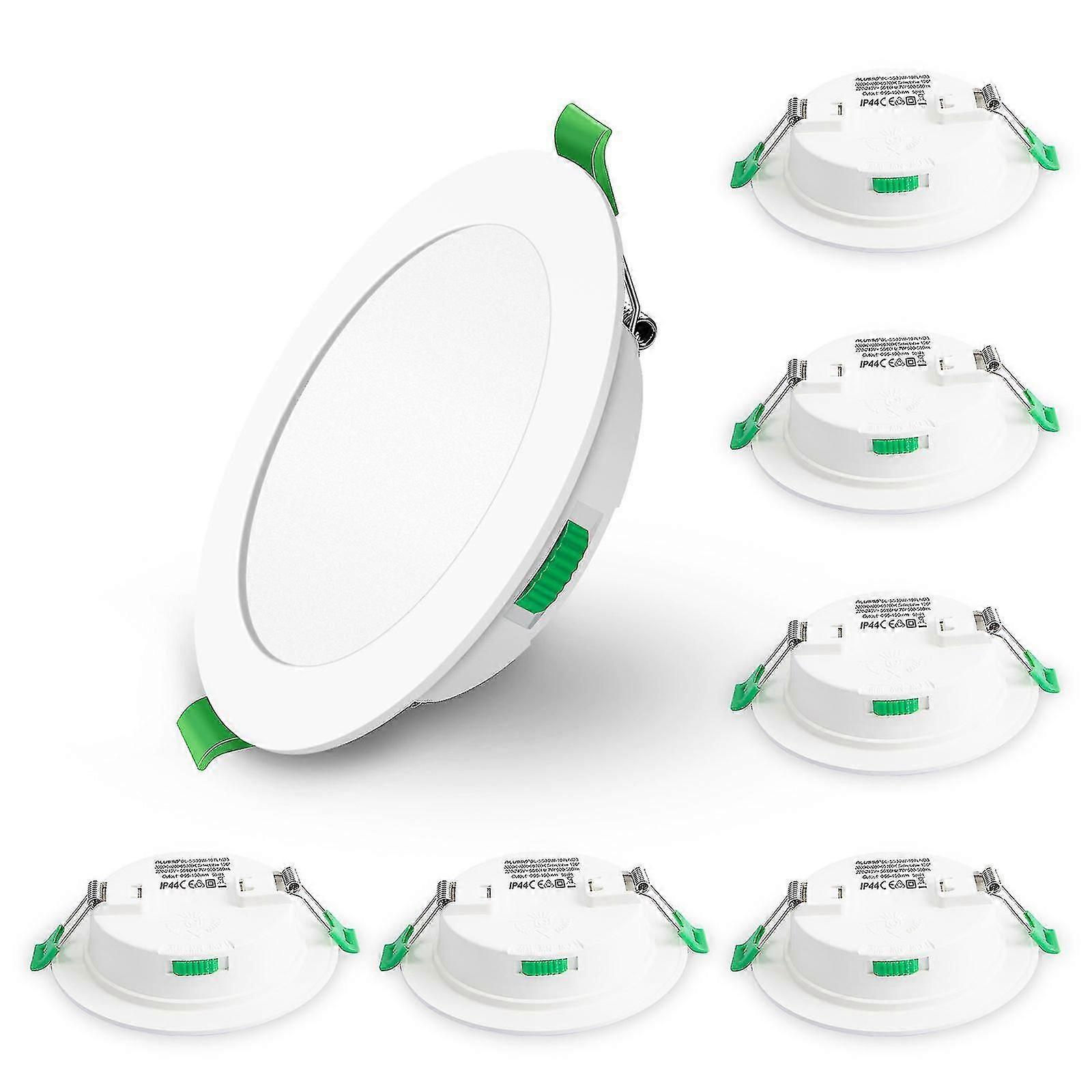 Lot de 6 spots LED 7 W à intensité variable, découpe 67-75 mm, blanc