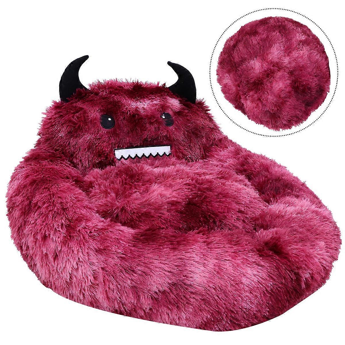 Cat Cushion Red Plush Mat for Pet Resting Warm Winter Nest