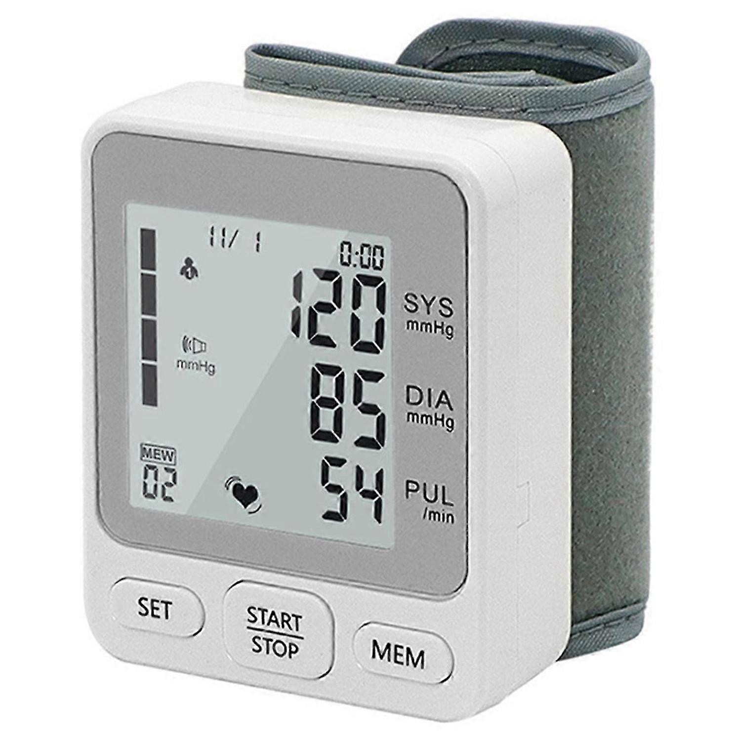 Wrist Blood Pressure Monitors Large LCD Display, for Home Use