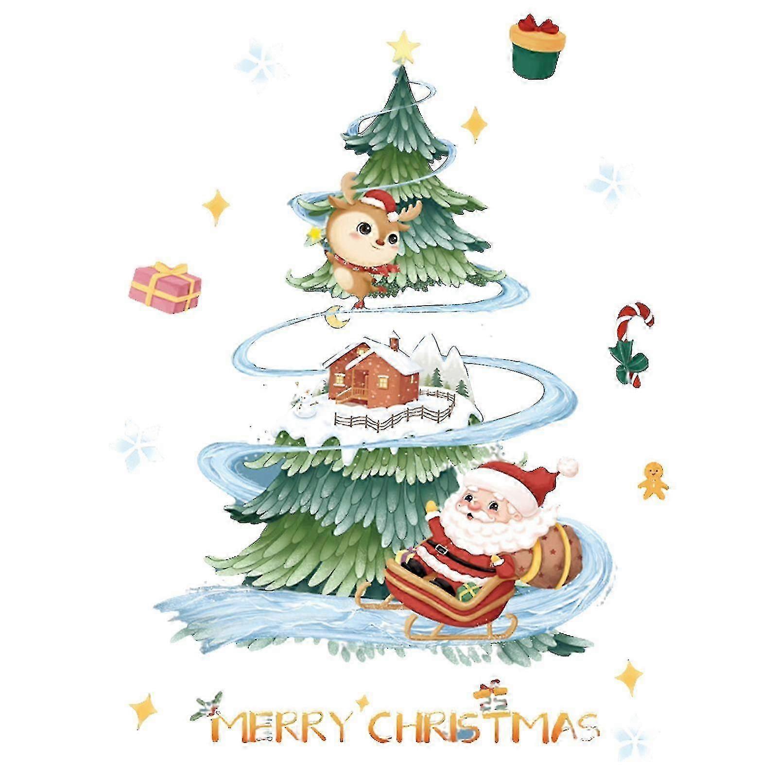 Removable Christmas Decor Wall Sticker Children Holiday School Self Adhesive