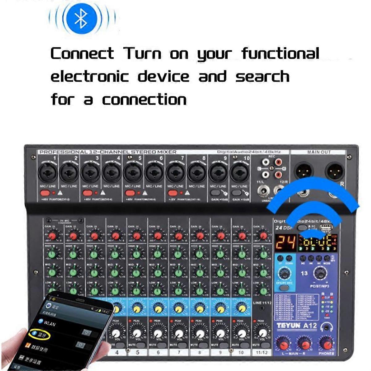  12 Channels Professional Audio Interface Sound Card EU Plug