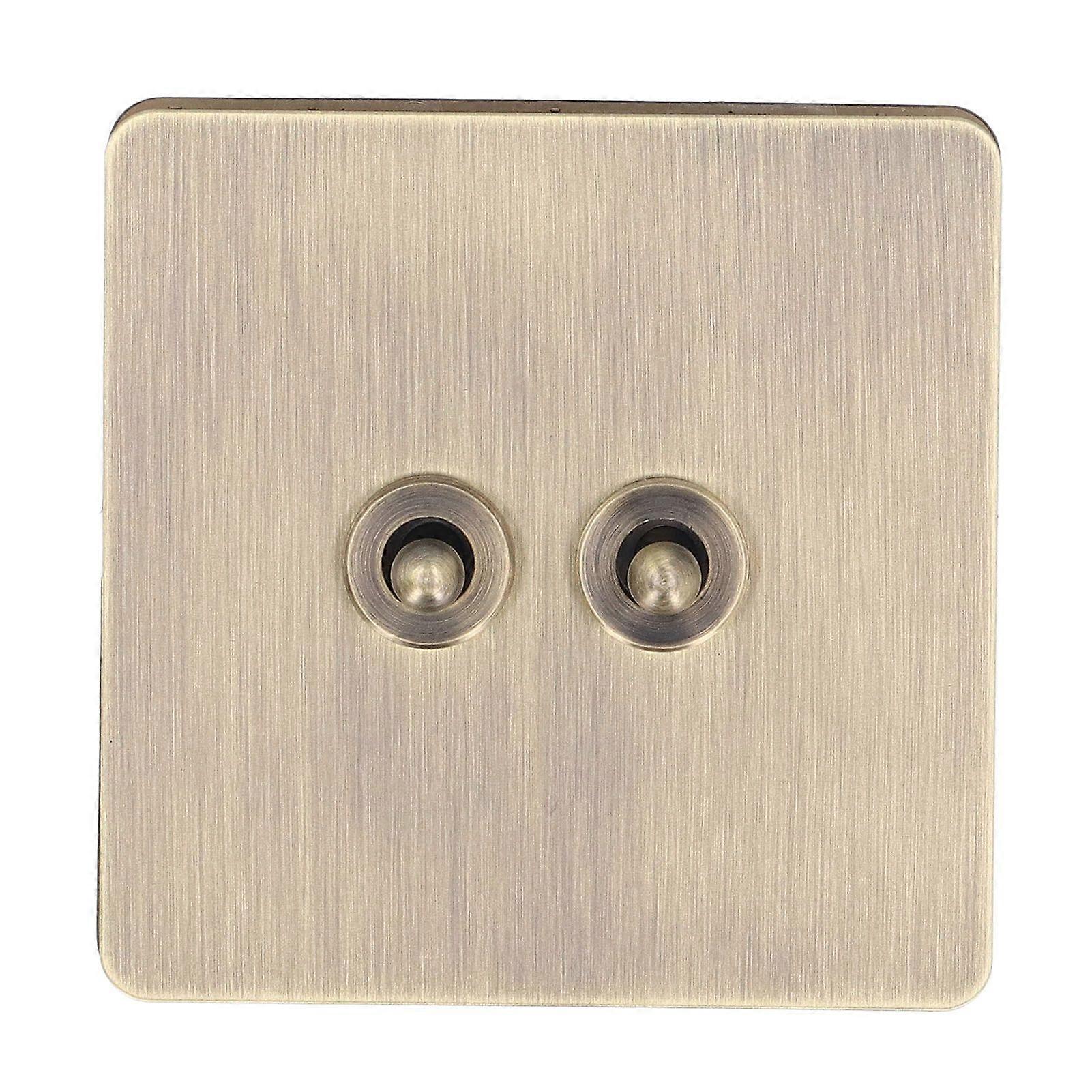 2 Way Toggle Switch Antique Bronze Texture Stainless Steel Panel Toggle Switch AC250V