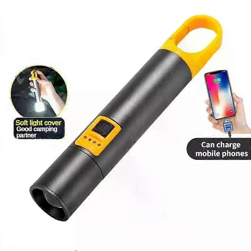 Flashlight LED Strong Light Home Outdoor Camping Light USB Charging Long Range Emergency Multi functional Power Bank Work Light