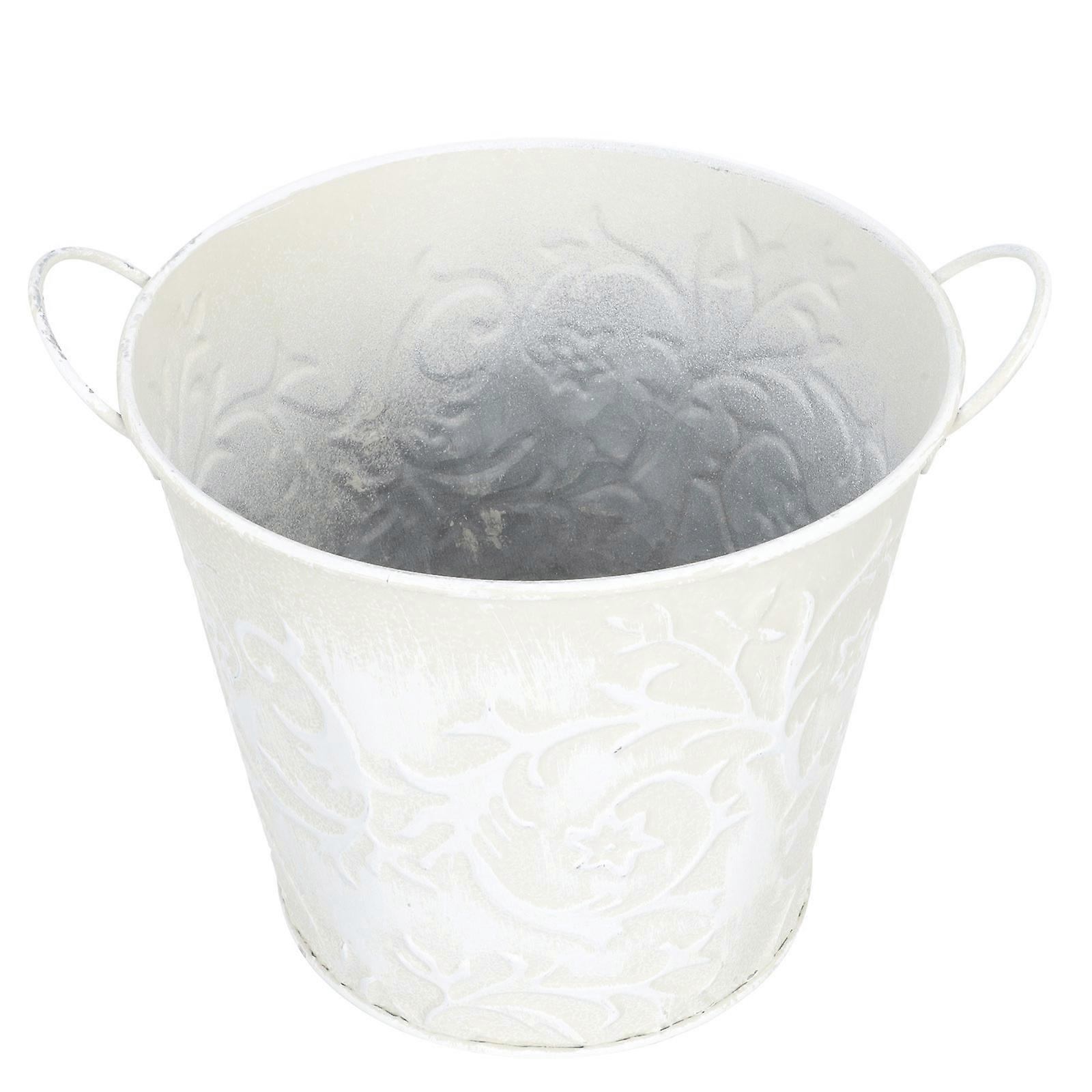 Decorative Flower Bucket for Home Use 2Pcs Iron Sheet Retro Flowerpot