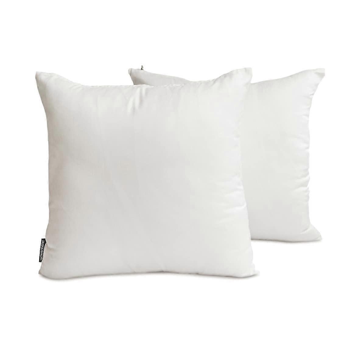 HomeCentric Plain Pillow Covers White 26"x26" Pack of 2, Art Silk Solid Throw Pillowcase for Sofa, Modern Style - Compatible with Decor