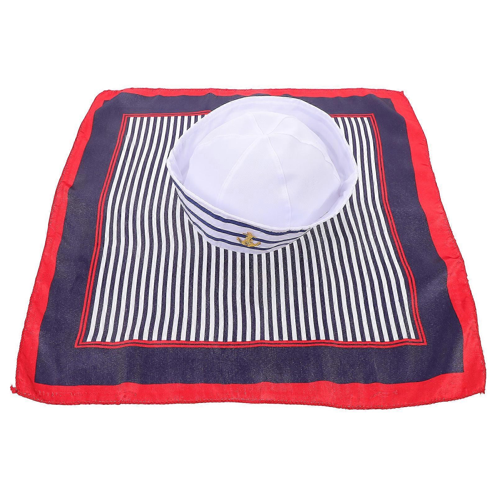 Cosplay Sailor Hat and Scarf for Party 1Set Captain Hat Costume Accessory