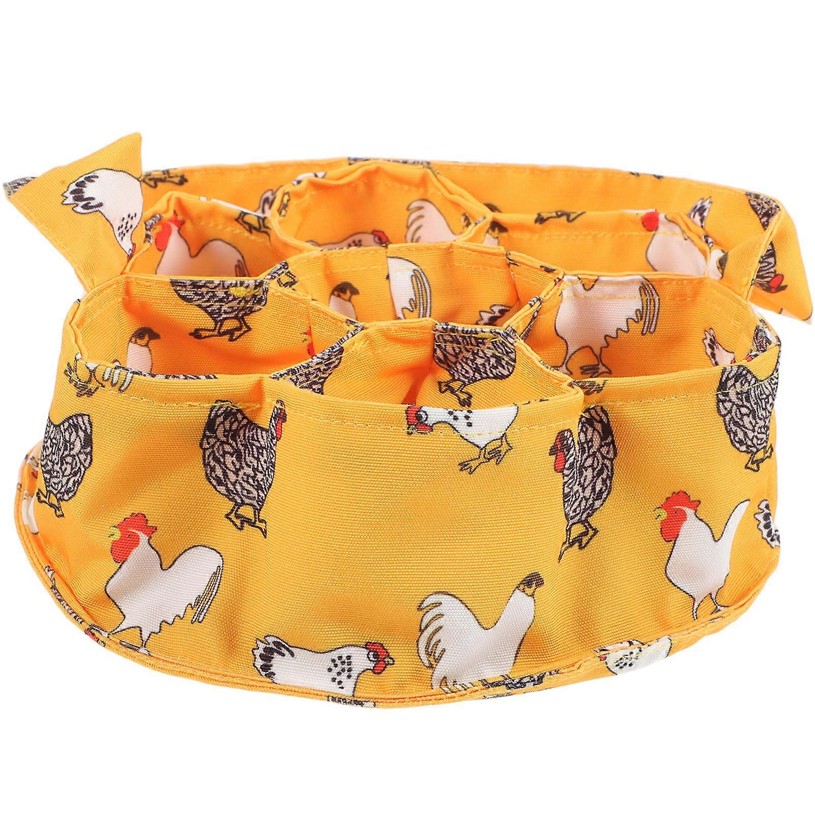Chicken Egg Basket for Garden Egg Collection Orange Canvas Fabric with Cushion Protection 1Set