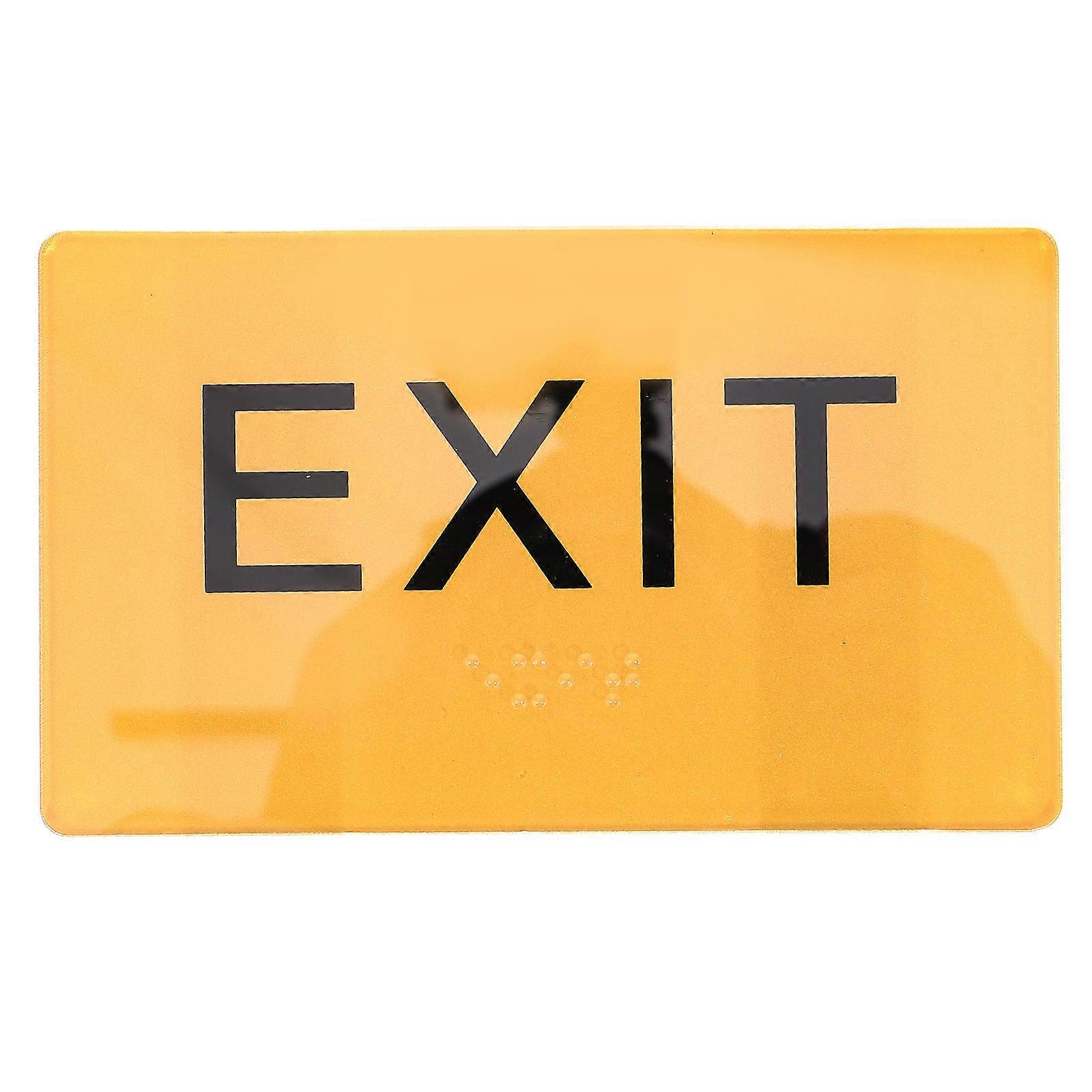 3Pcs Braille Acrylic Exit Sign For Malls Accessibility 12.5x7.5cm Rectangle Orange