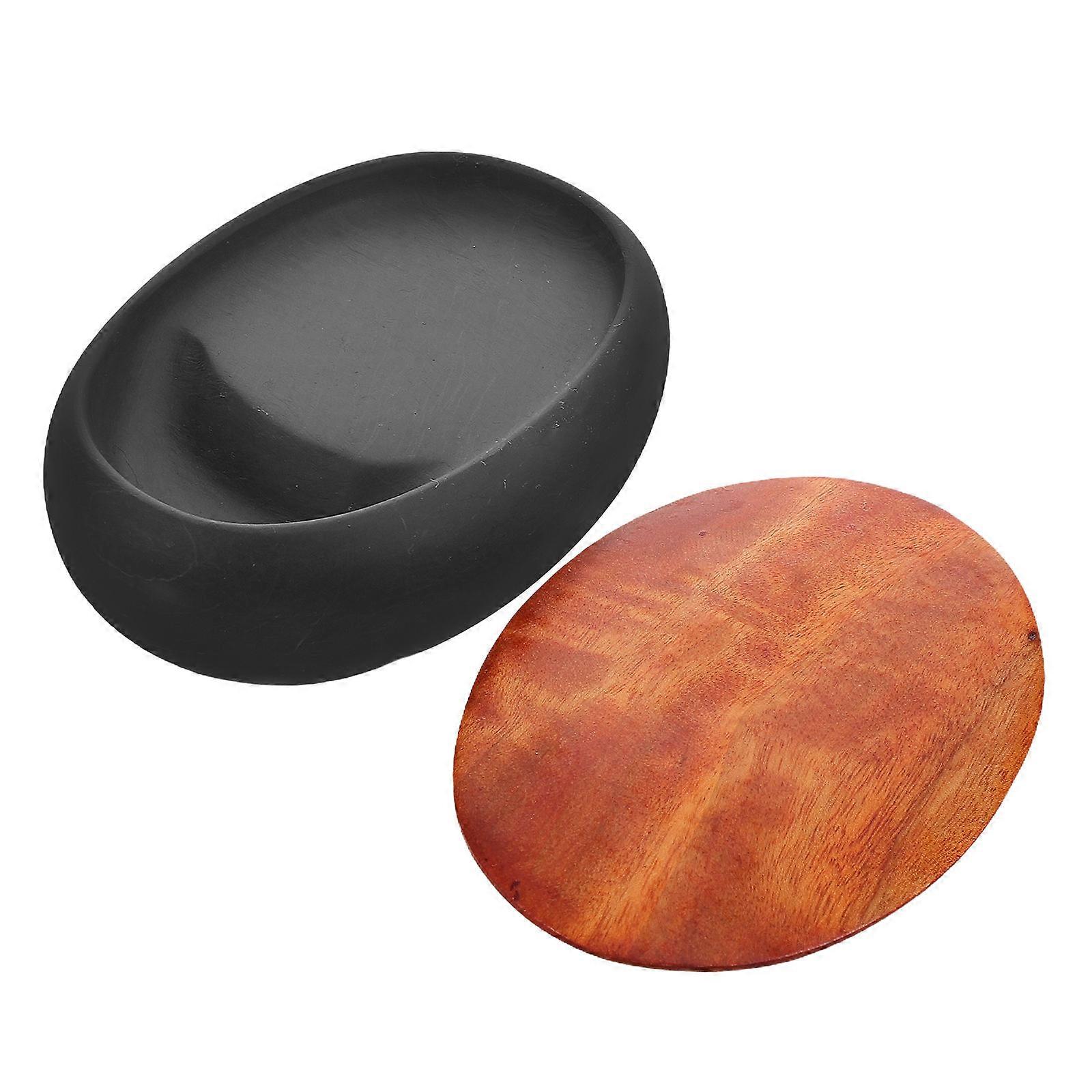 Retro Calligraphy Ink Stone for Drawing 4Pcs Ink Dish with Lid