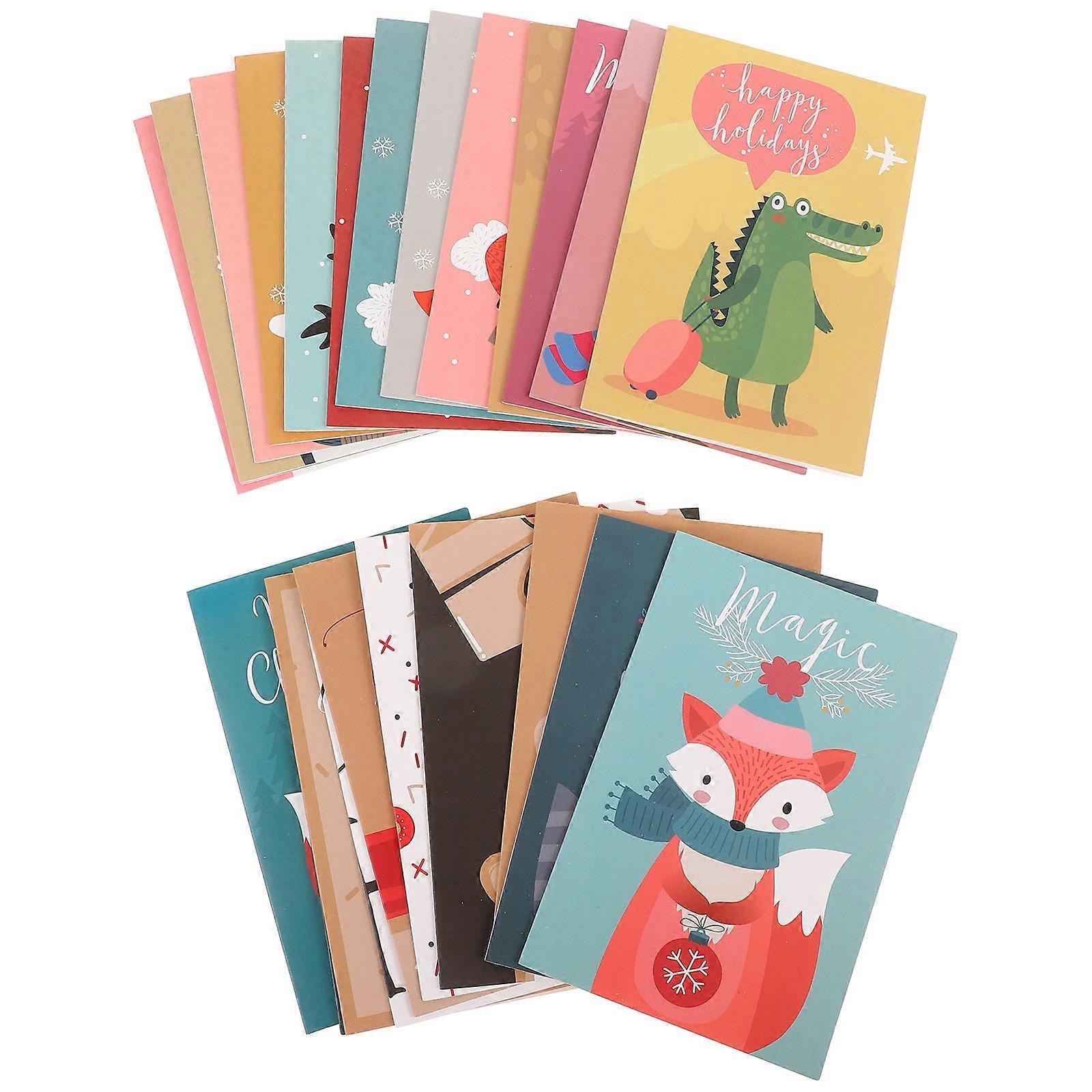 24Pcs Creative Christmas Greeting Cards for Holiday Gifting Assorted Color and Quality Paper to Express Love