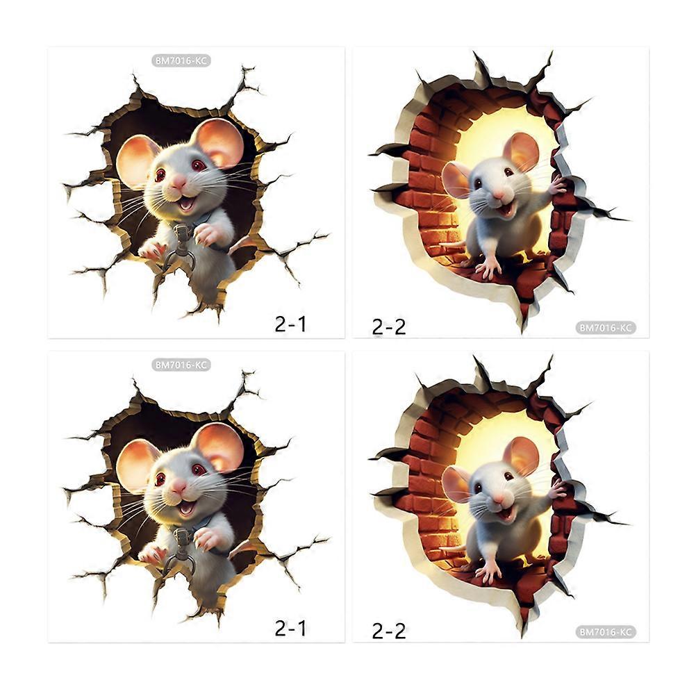 Adhesive Wall Decorations 12 Pcs Mouse Hole Decal For Playroom Soccer Themed Room Featuring 3D Design To Cover Imperfections