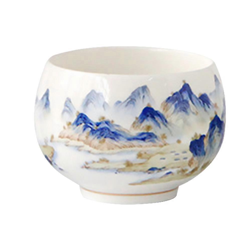 Hand Painted Chinese Ceramic Tea Cup for Storage Use 2Pcs Set