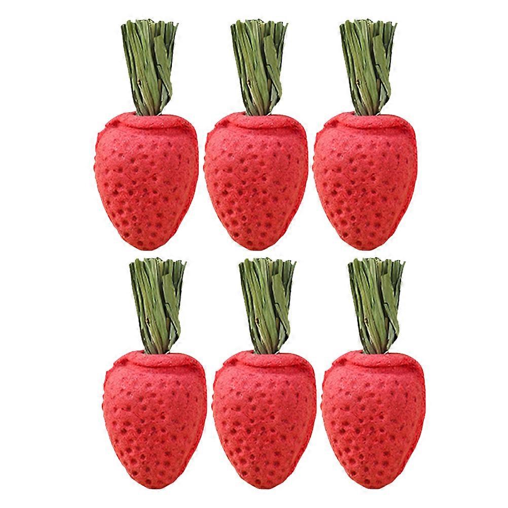 Stress Reduction Chew Toys Strawberry Shape For Small Animals Hamster And Chinchilla 24Pcs Diverse Playthings For Pet Owners