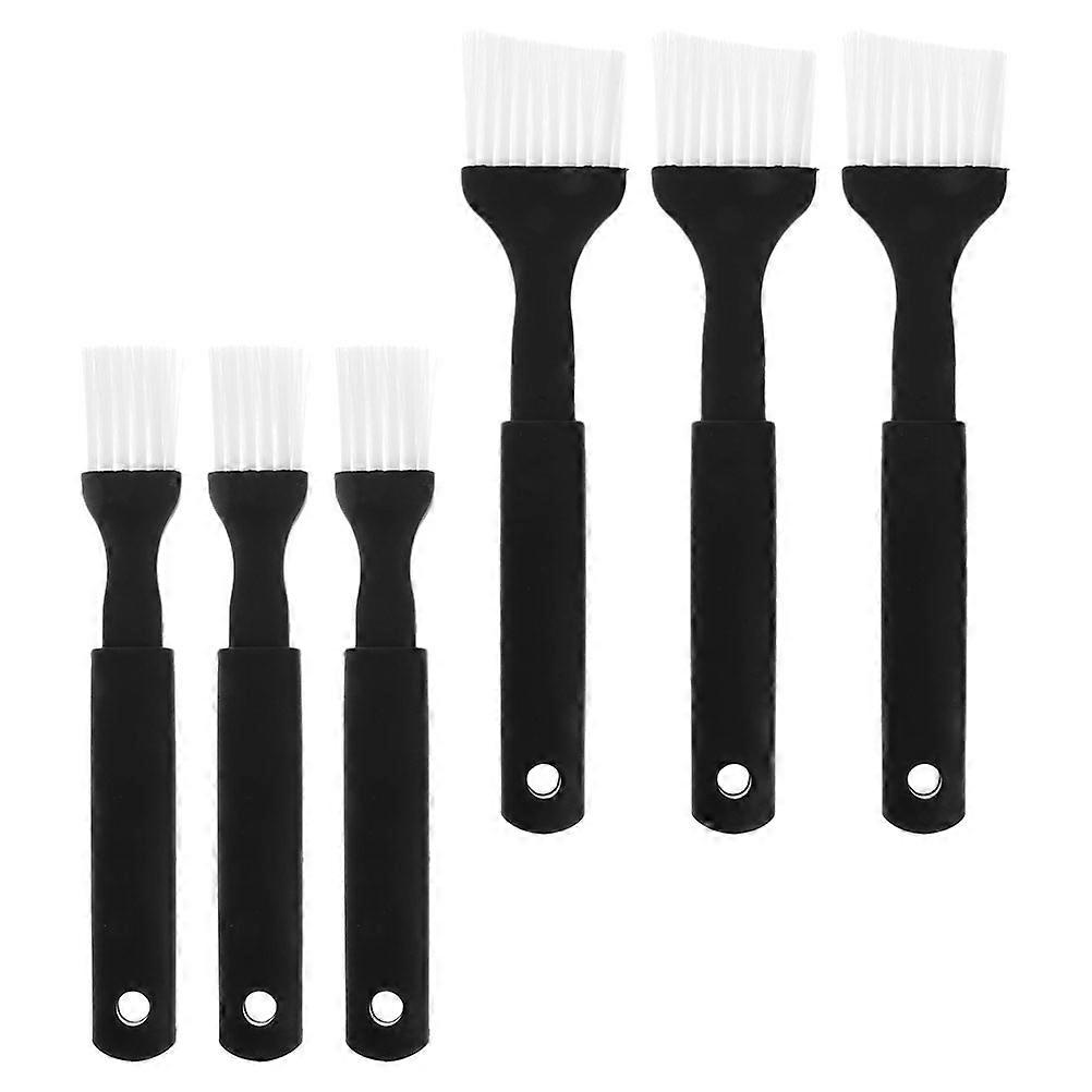 Black Barbecue Brush Set for Basting with 6Pcs Plastic Handle Baking Tools