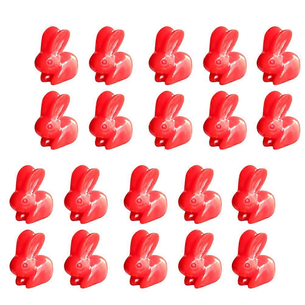 Mini Resin Bunny Animals Toy Resin Rabbit Model Store Display Red 2.2*1.2cm Garden Micro Landscape 20Pcs