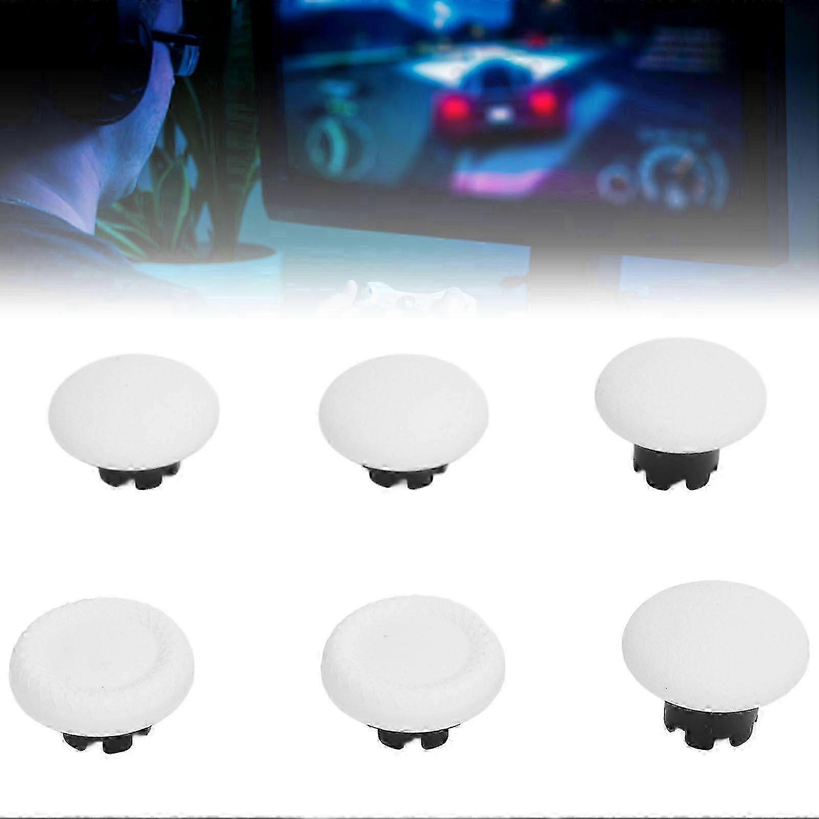 Thumbstick Caps Replacement Kit for Edge Controller High Performance 6 in 1 Thumb Stick Grips Accessories White