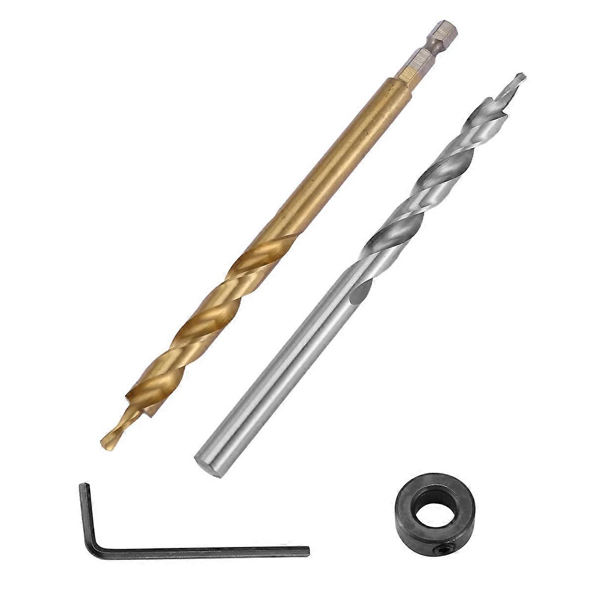 2Pcs 1/4 Inch Hex Shank For Manual Pocket Hole System Drill Tools Kit