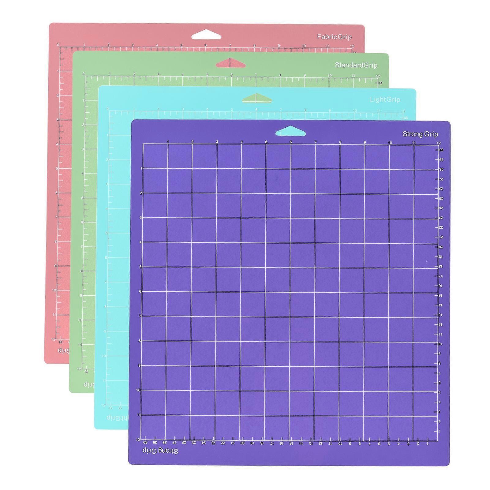 4PCS 12*12 Inch Replacement Cutting Mat Adhesive Non-Slip Gridded Cutting Mats Compatible with Silhouette Cameo Cutting Machine Explore Plotter Machin