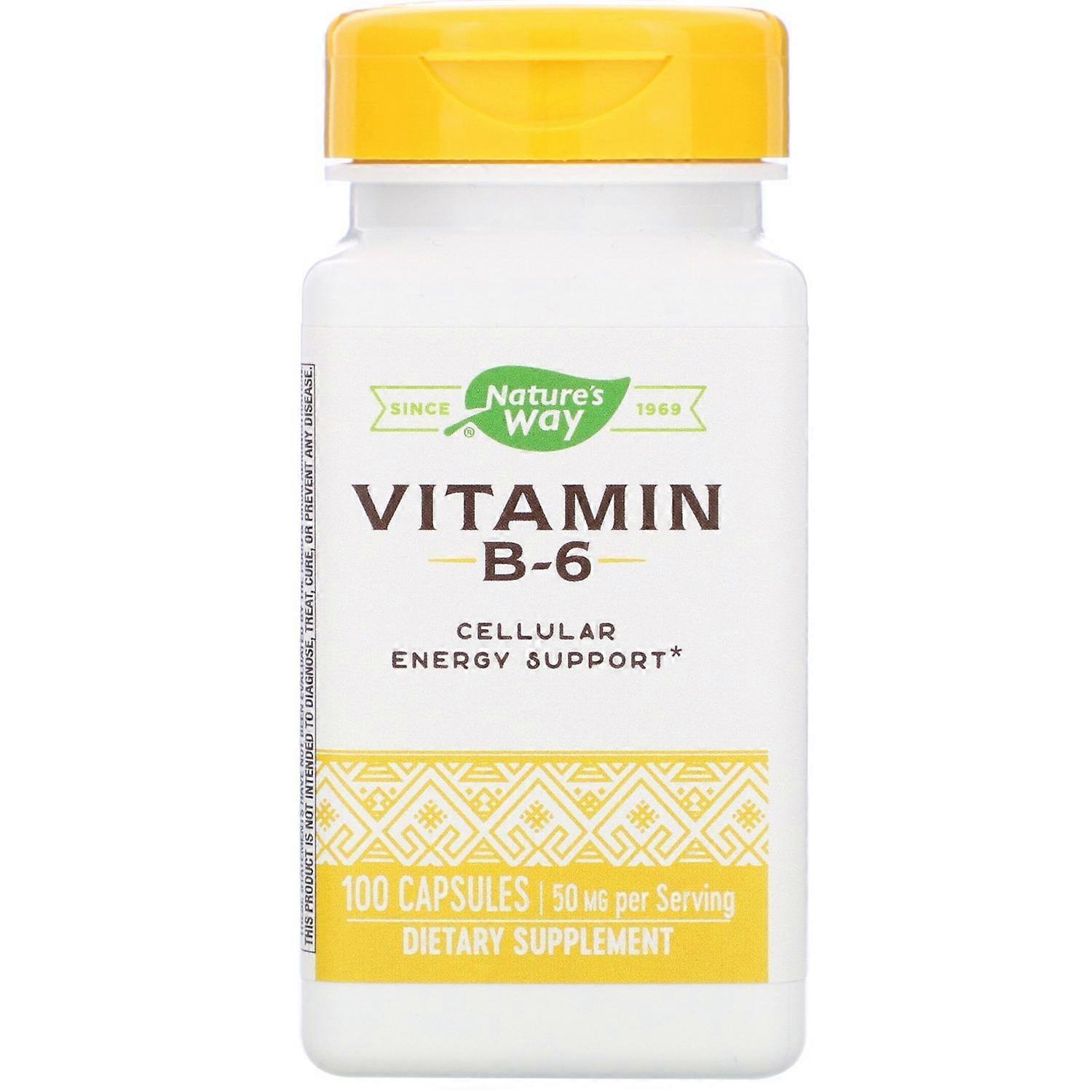 Nature's Way, Vitamina B6, 50 mg, 100 cápsulas