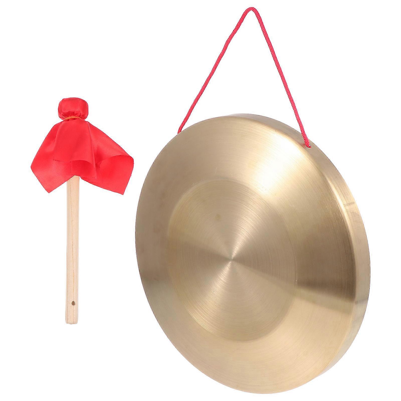 Hand Gong with Hammer Golden Chinese Gong for Music Playing 5Sets