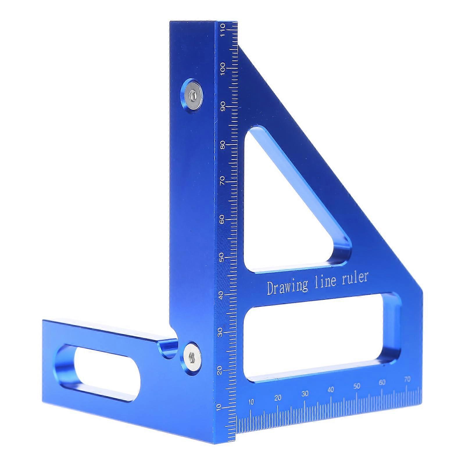 45/90 Degree Aluminum Miters Triangle Ruler Blue Precision Layout Tool For Engineers Multipurpose Measuring