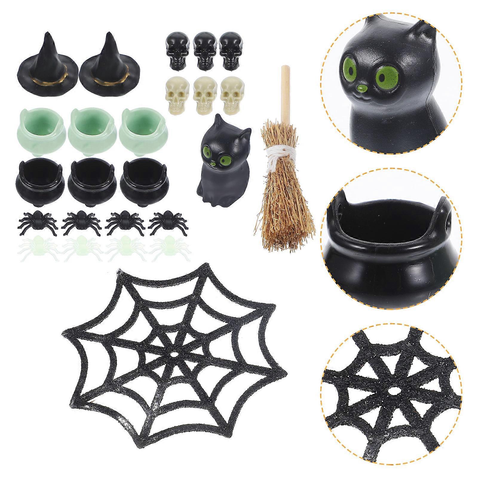 Halloween Decorations Plastic Figurines for Party Use 4Sets Assorted Colors
