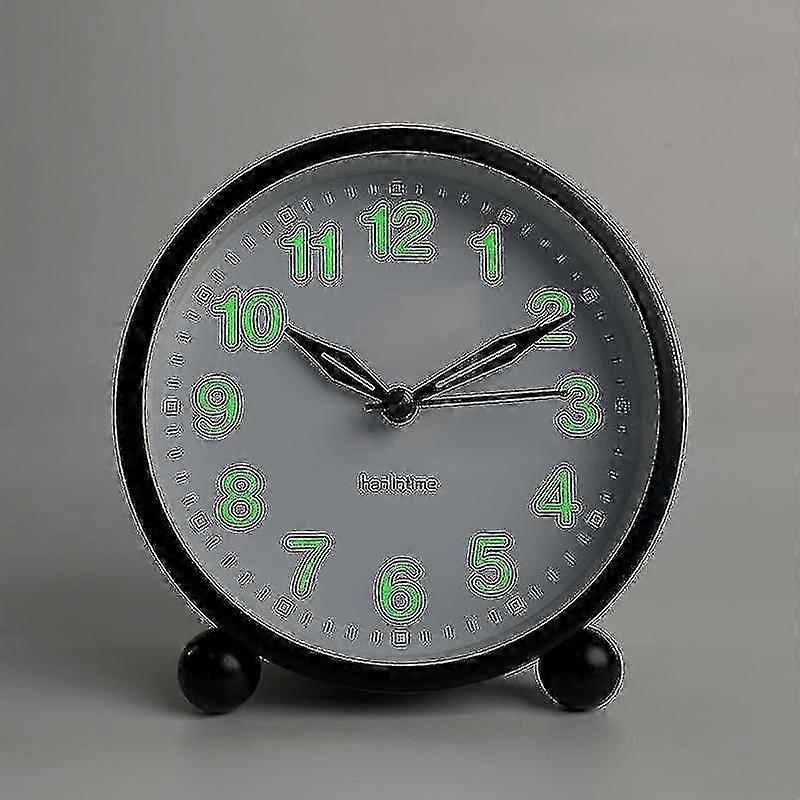 Silent Alarm Clock Analog Alarm Clocks with Warm Light Minimalistic Round