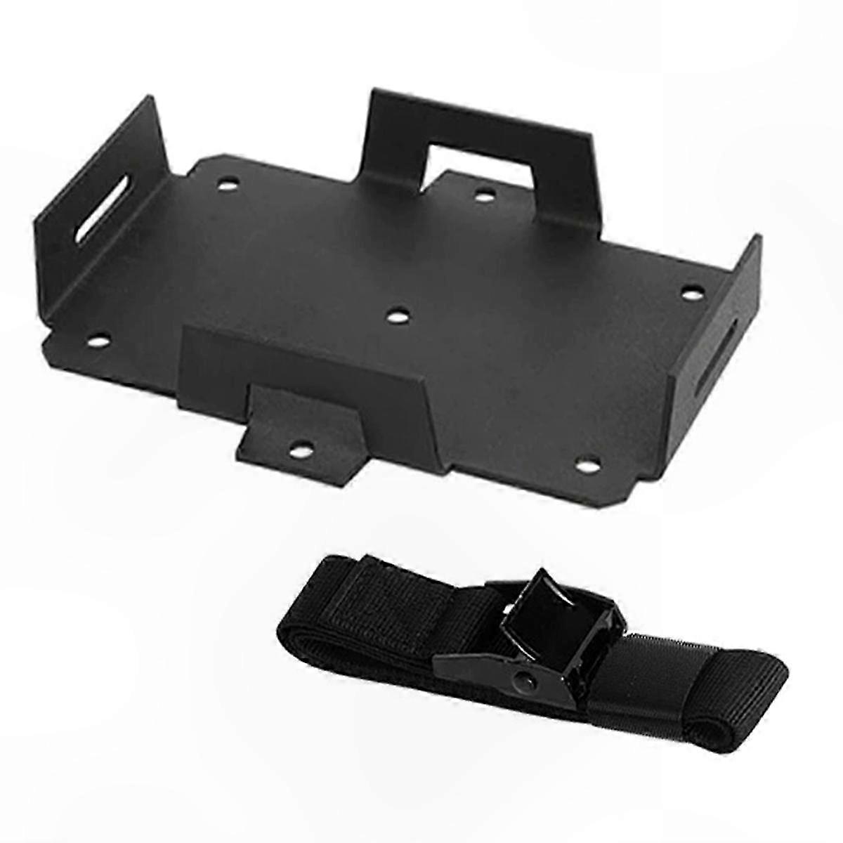 Adjustable Battery Tray for 12V-6V / 6AH-15AH Batteries, Secure Hold-Down Strap Mount Compatible with Multiple Sizes