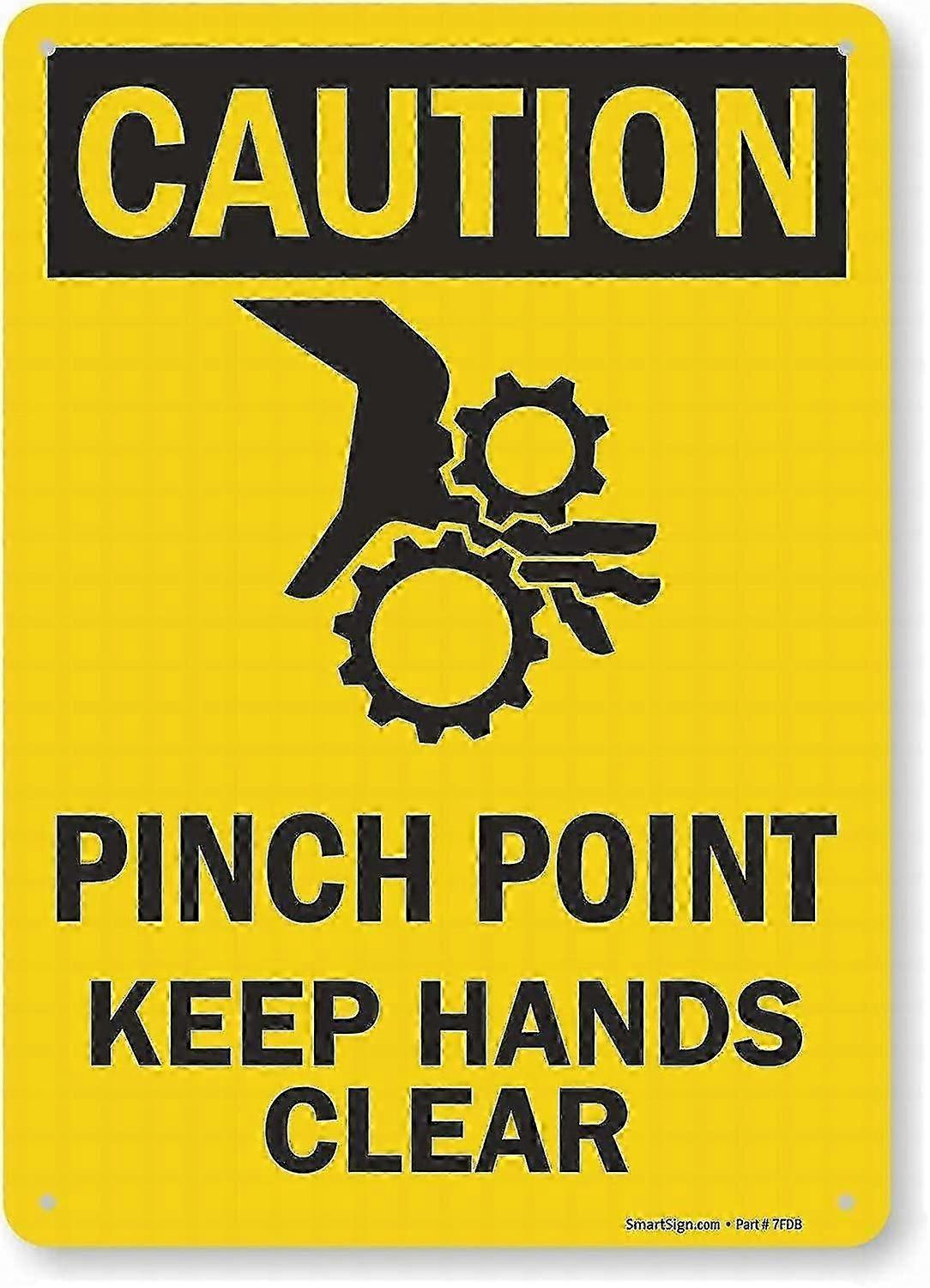 Sinal de segurança 8x12 polegadas OU 12x16 polegadas Sinal de perigo Cuidado: Ponto de aperto Mantenha as mãos limpas Wall Art Warni
