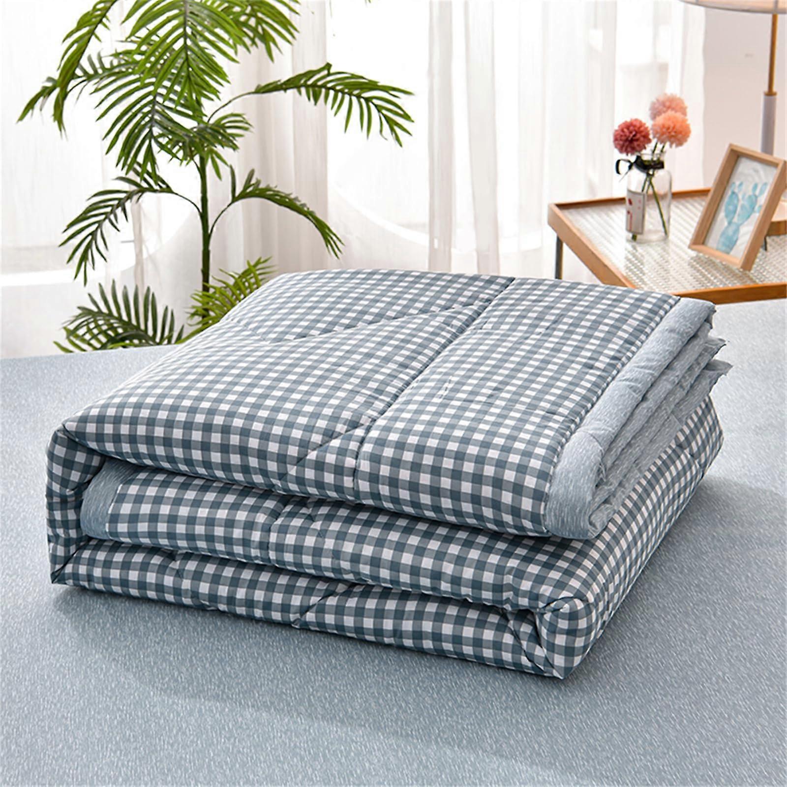 Coverless Duvet 2.5 Tog Summer Duvet For Single Double King Size Breathable Lightweight Bedspread Small Check 150x200cm