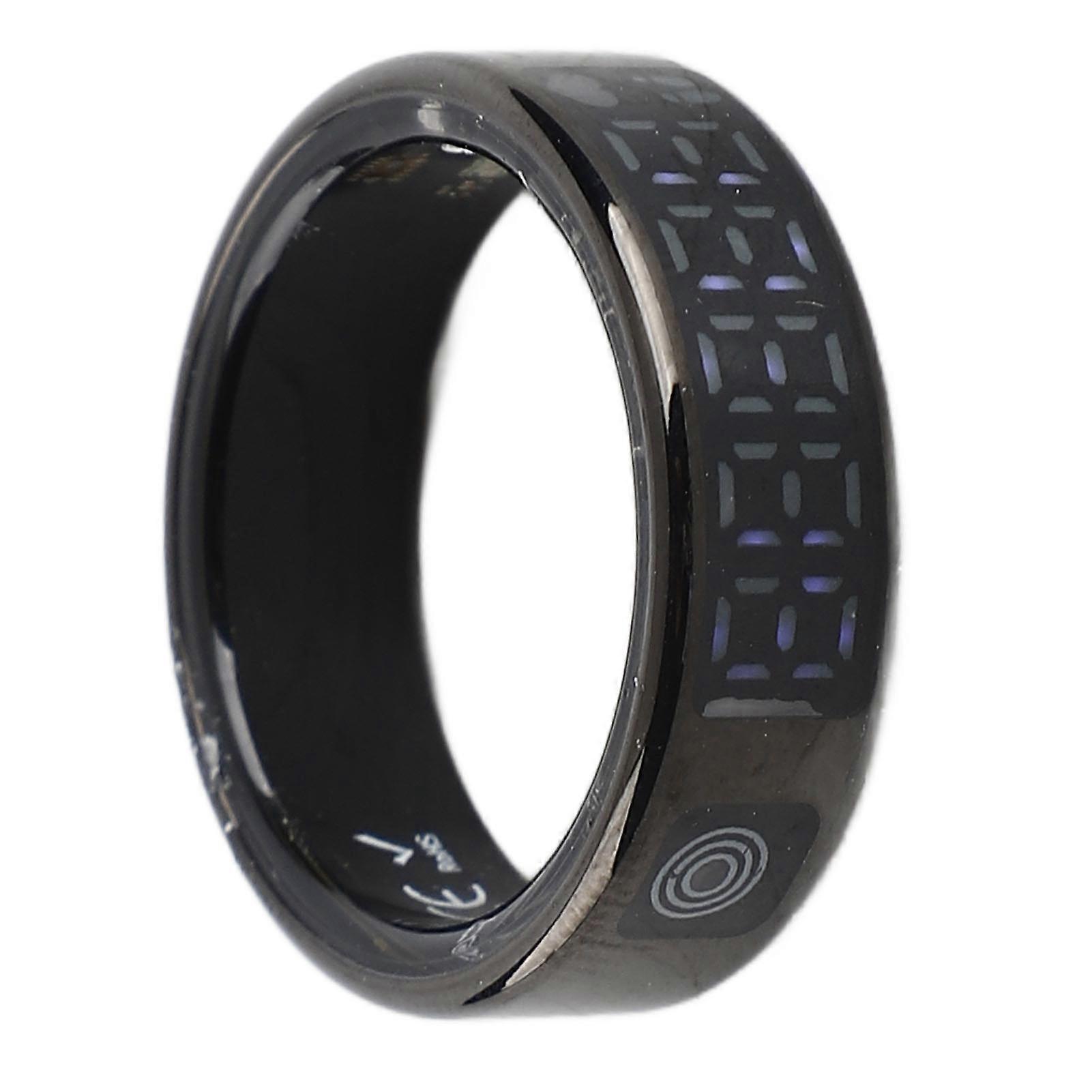 Smart Ring with Display Touch Screen IP68 Stainless Steel Multiple Sports Modes Fitness Tracker Ring Size 12(Inner Diameter 21.5mm) 