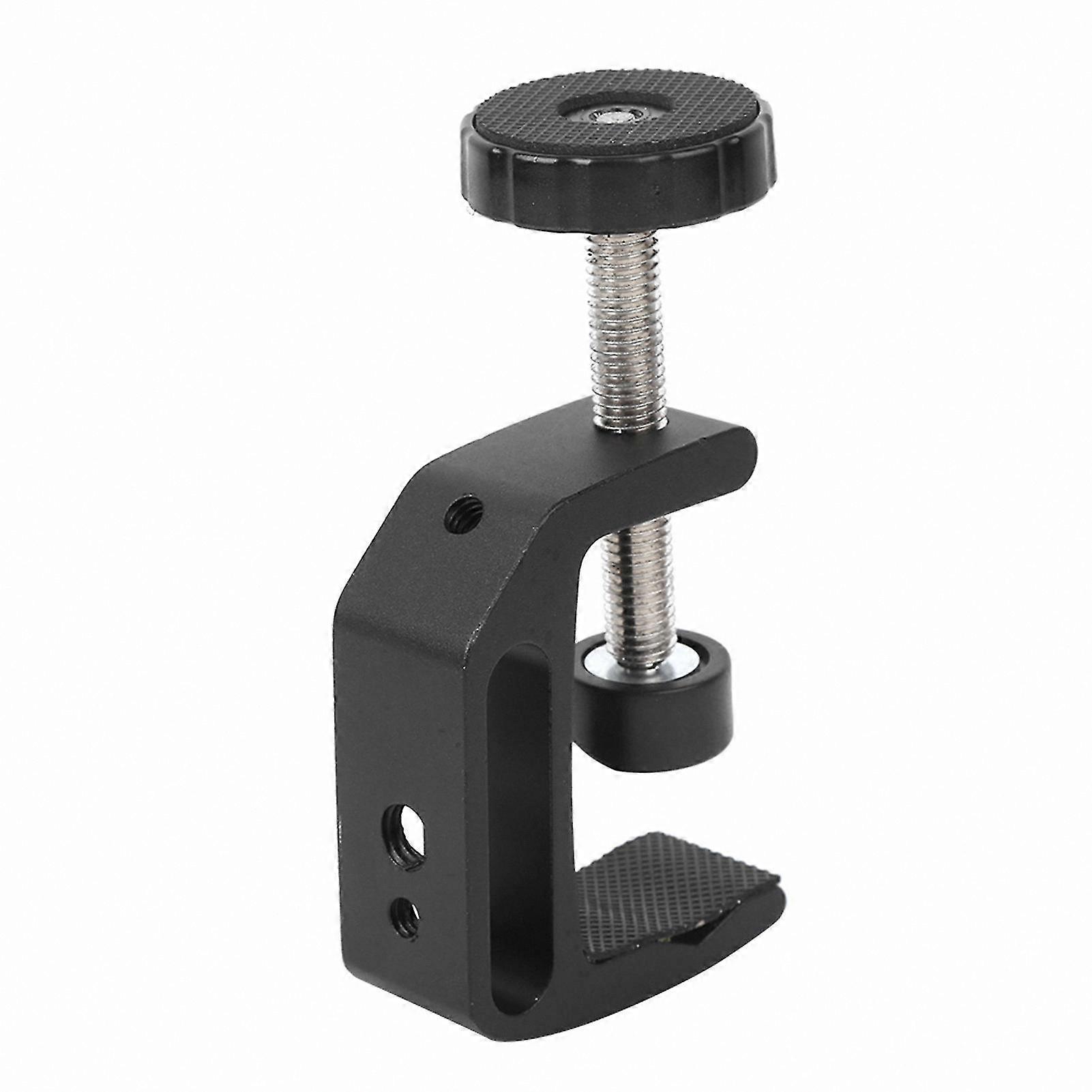 Black Aluminum Alloy C-Clamp Mount for Camera Flashlight Tripod Photography Desktop Use