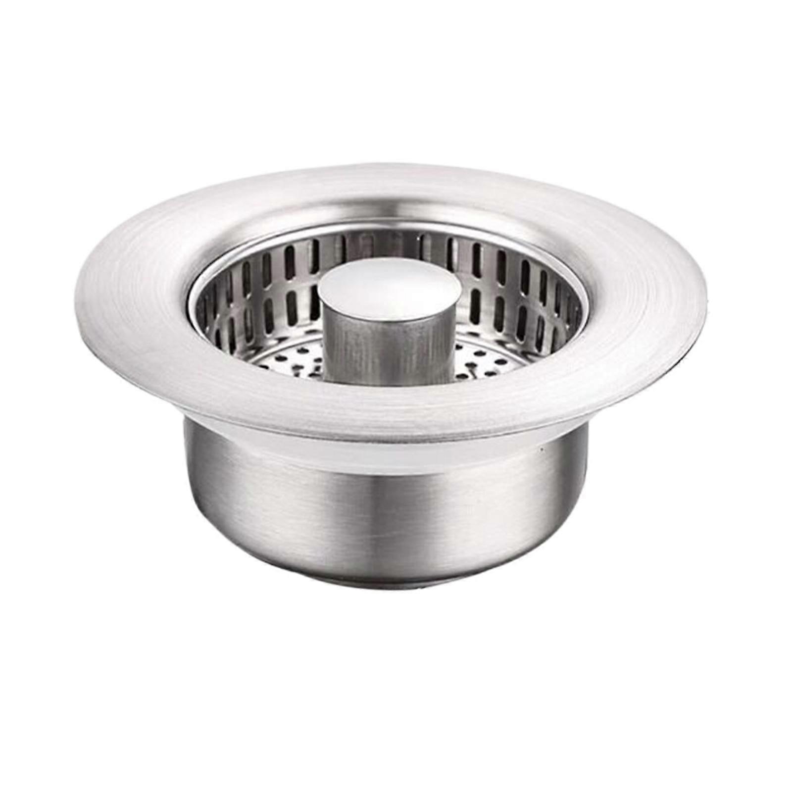 Poaug Strainer Clearance: 3-in-1 Universal Kitchen Sink Plug Kit with 3" Stainless Steel Silicone Basket & Garbage Disposal Net
