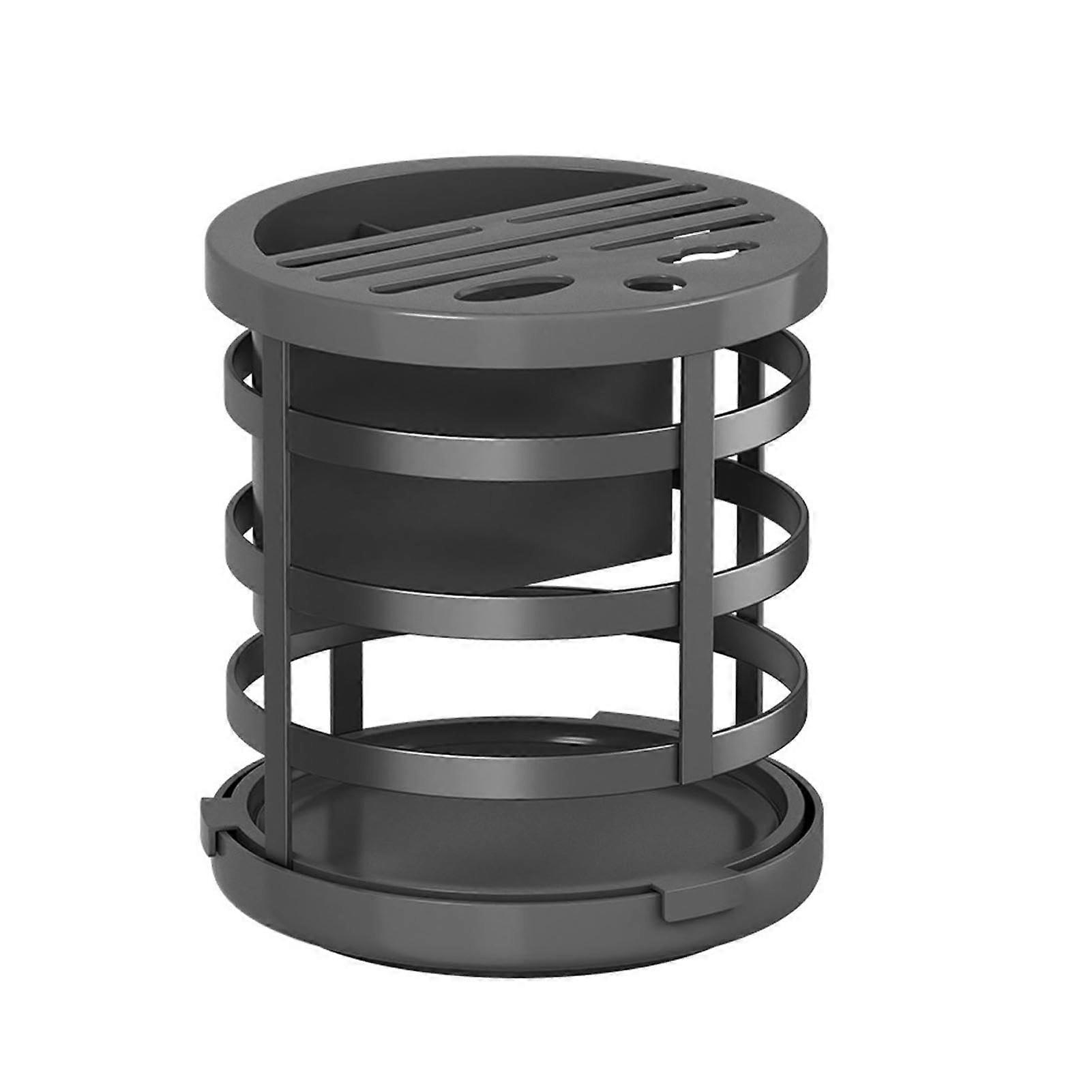 Rotatable Cutter Rack Kitchen Block For Cutlery Black Portable Rotary Utensil Holder Drying Rack Forks Spoons Chopsticks