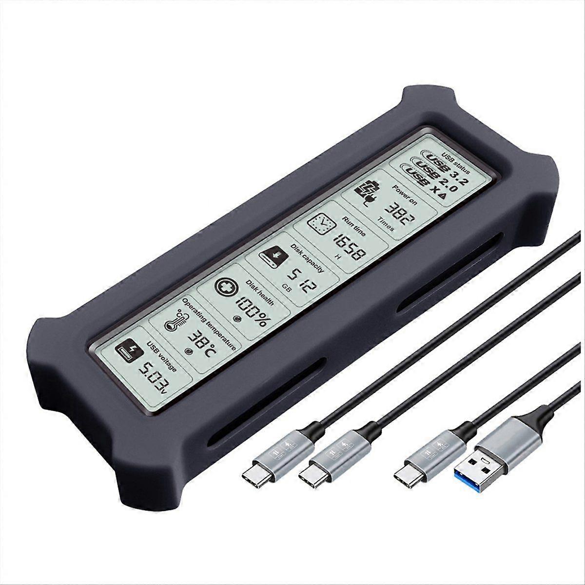 Custodia SSD M.2 NVME Dual Protocol con schermo Adattatore SSD USB di tipo C per disco SSD NVME B