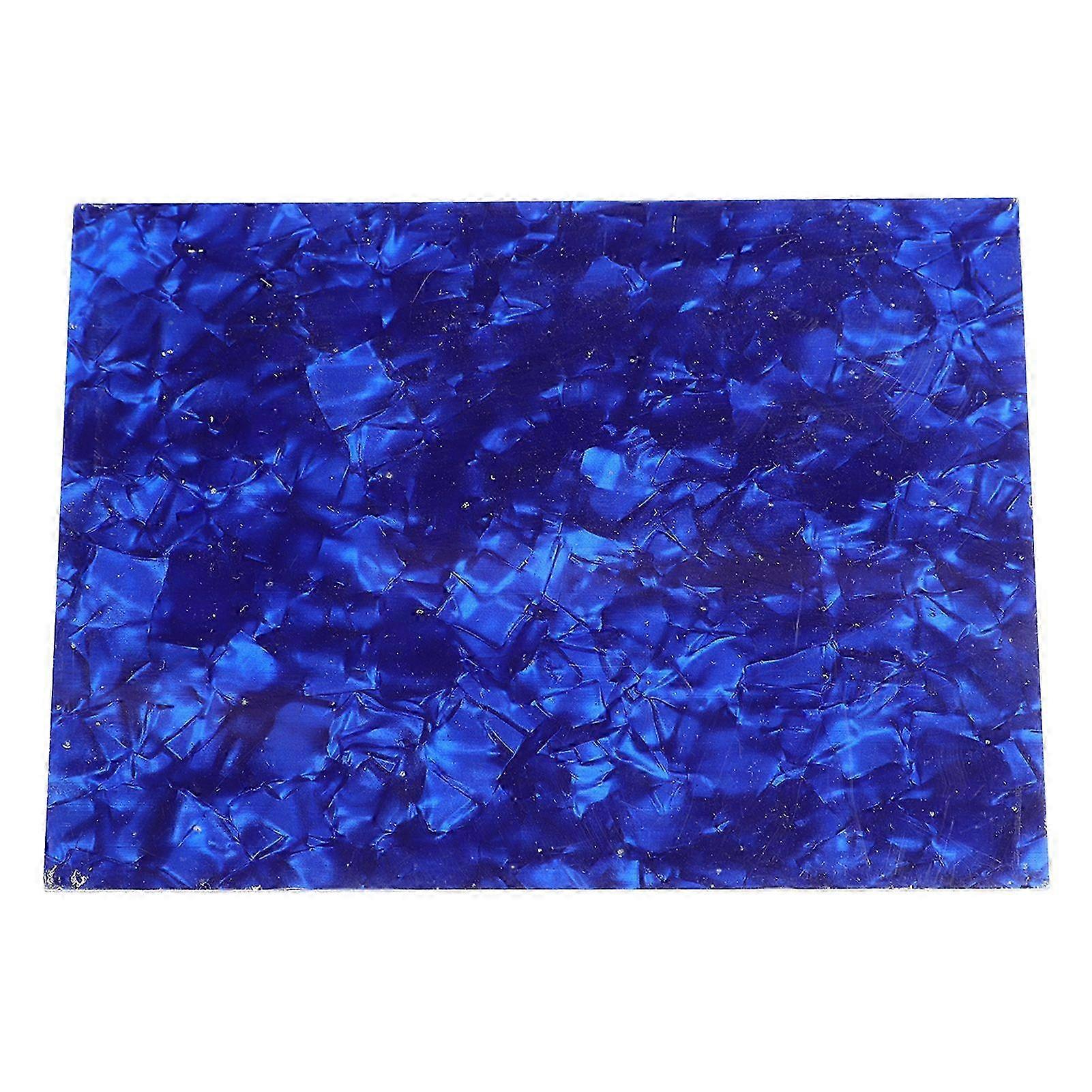 Gitarr Plektrumskydd PVC Celluloid Bärbar Elbas Scratch Plate Cover Bakplatta Ark Blå Pearl