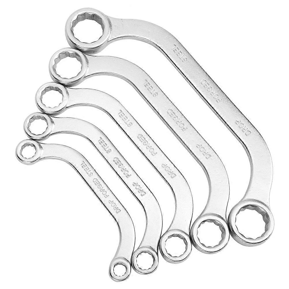 5pcs 8-22mm Metric Wrench Kit Half Moon Double Ended Chrome Vanadium Steel Spanner(Type C )