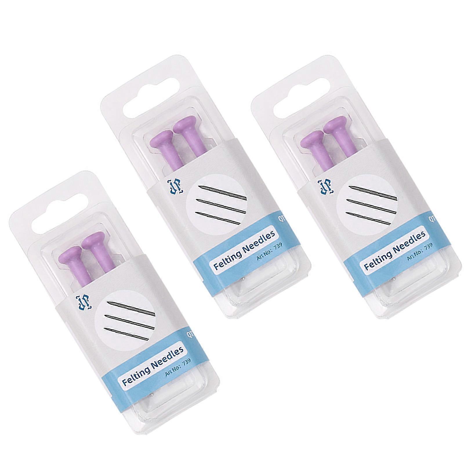 6Pcs Wool Felting Needle with Ergonomic Grip Beginner Wool Felt Needle Set Wool Felting Supply Needle Felting Tool Multicolor