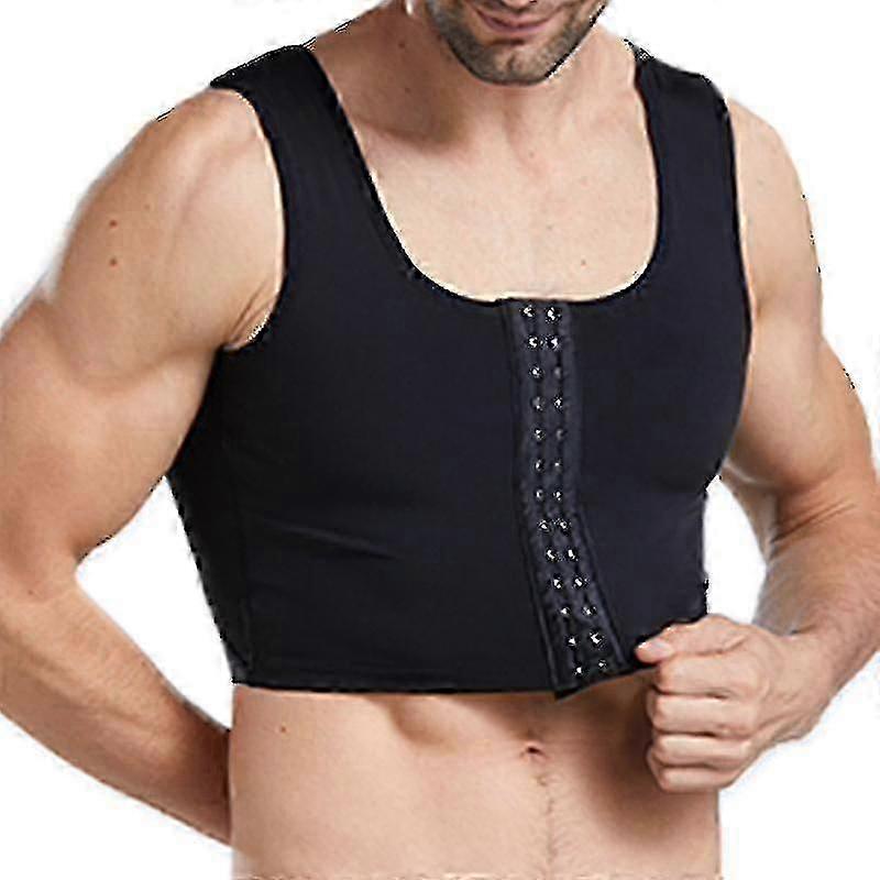 Men's Gynecomastia Reduction Shapewear for Slim Chest and Belly Control with Hook Fastener